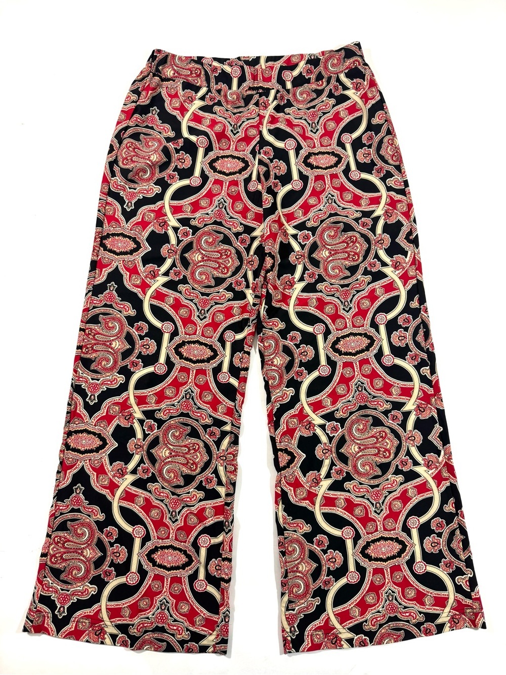 Jude Connally Trixie Pants Red Black Paisley Print